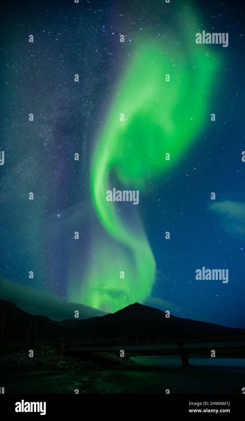 Aurora Borealis, aurora boreale, cielo notturno. Alaska Foto Stock