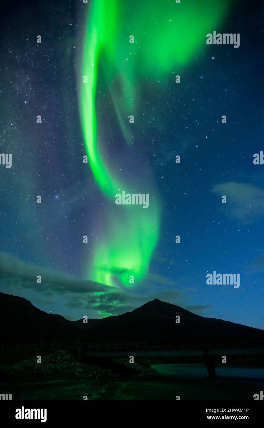 Aurora Borealis, aurora boreale, cielo notturno. Alaska Foto Stock