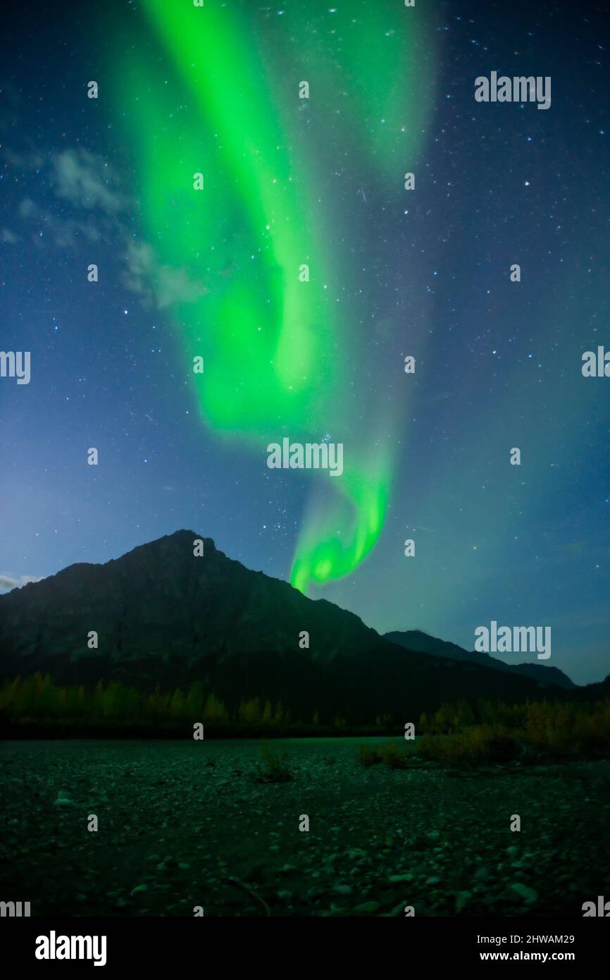 Aurora Borealis, aurora boreale, cielo notturno. Alaska Foto Stock