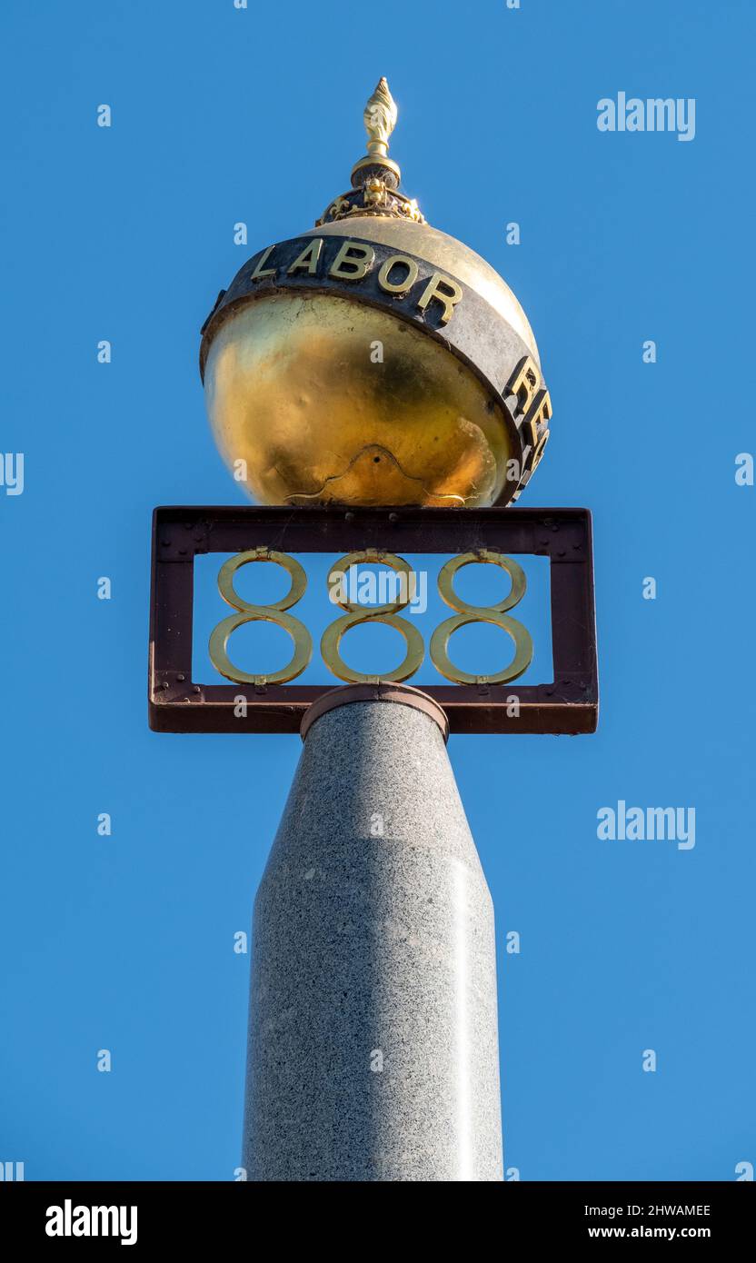 Monumento commemorativo del giorno di otto ore. Melbourne, Victoria, Australia Foto Stock