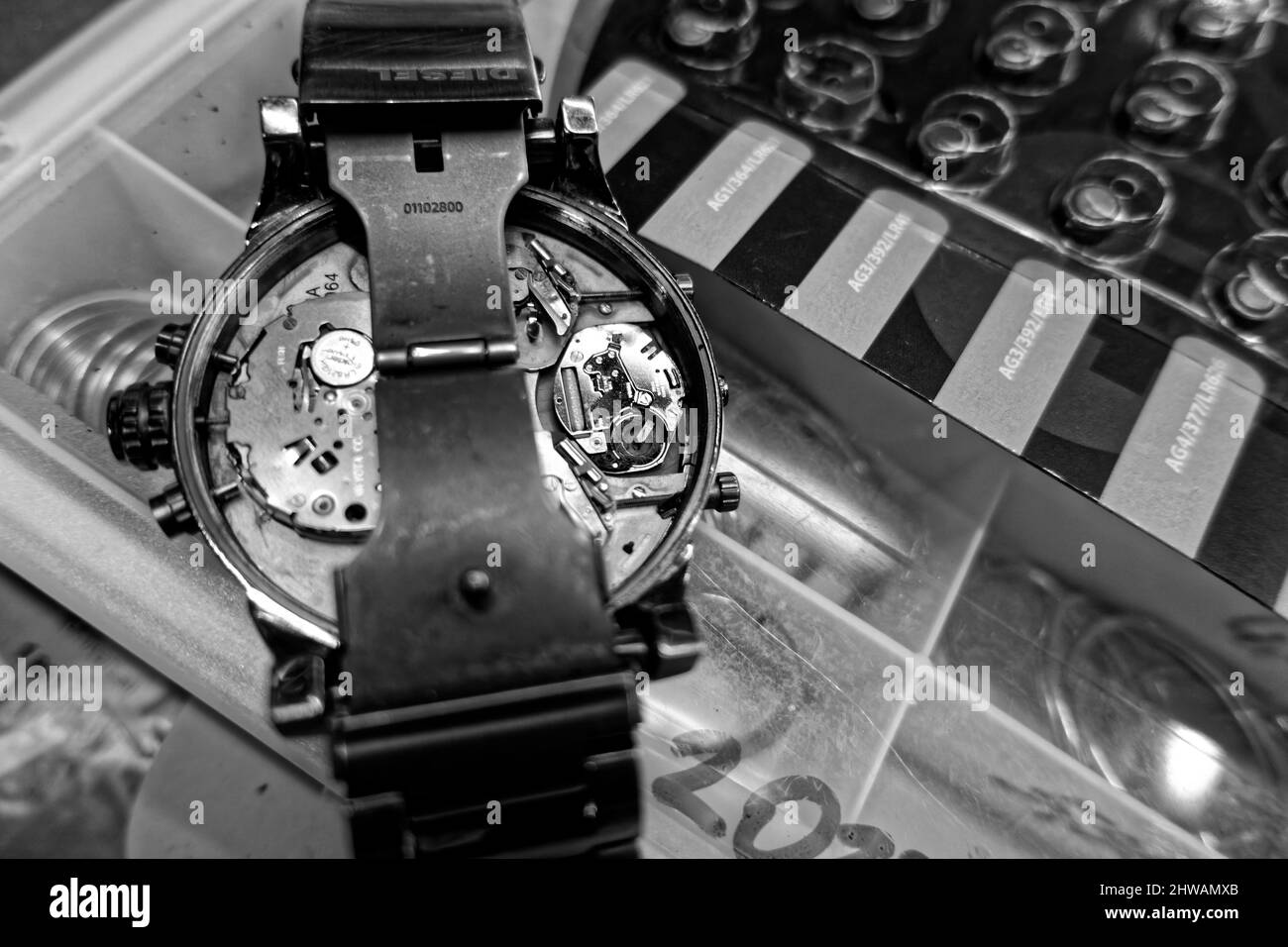 Breitling Super Chronomat 44 Calendario quadriennale Baterie Wechsel. Foto Stock