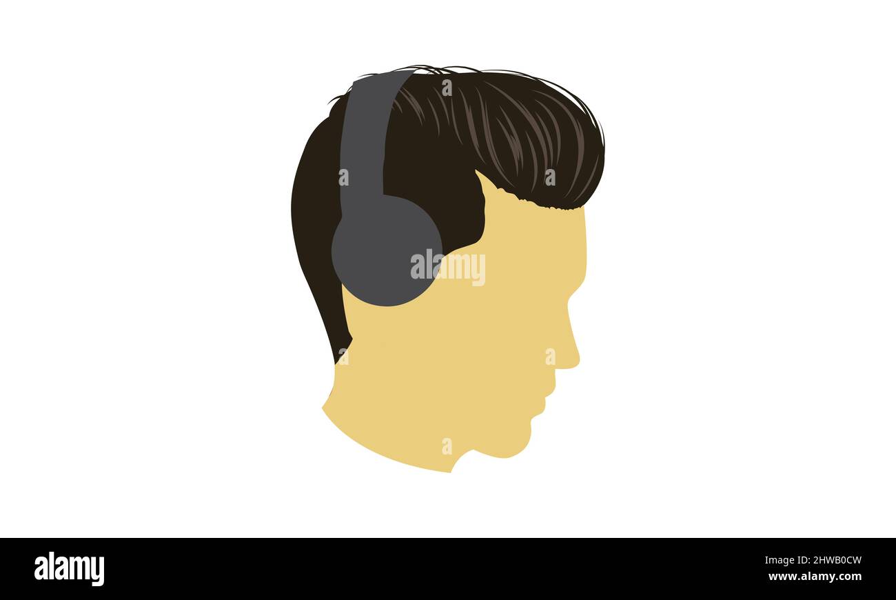 Icona delle cuffie vettoriali. Silhouette simbolo colorata isolata su un moderno sfondo sfumato Illustrazione Vettoriale