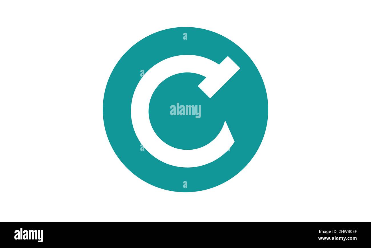 Modello di design con logo spazio negativo lettera C. Illustrazione Vettoriale