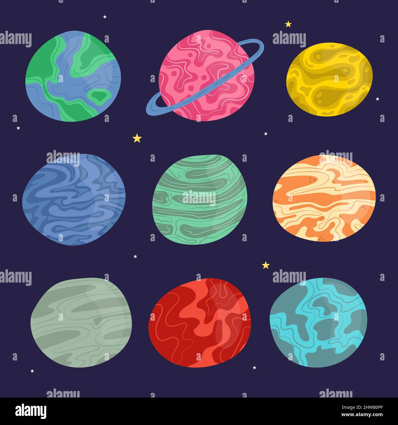 Raccolta di pianeti Illustrazione Vettoriale