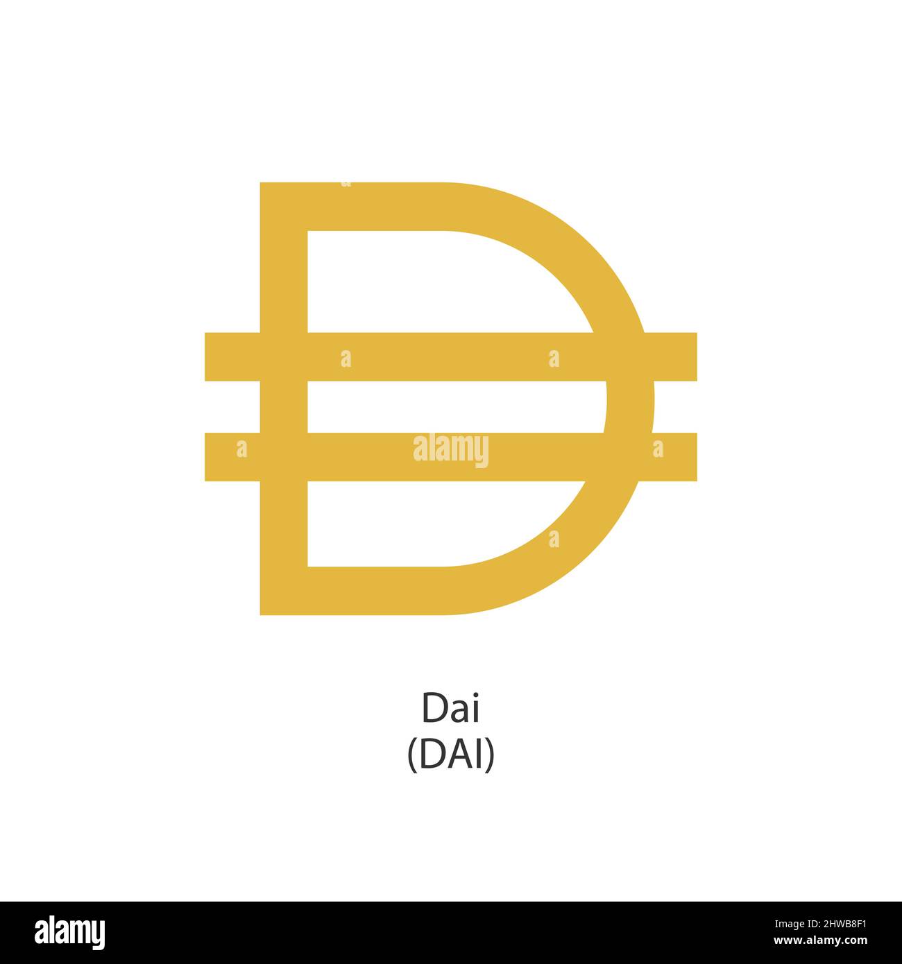 Icona di criptovaluta stabile dai isolata su sfondo bianco. Illustrazione vettoriale Illustrazione Vettoriale