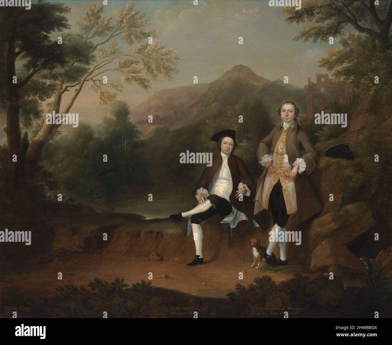 Robert Gwillym di Aterton e William Farington di Werden. Artista: Arthur Devis, inglese, 1712–1787 Foto Stock