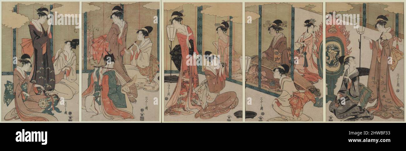 Storia di Joruri. Artista: Hosoda Eishi, giapponese, 1756–1829 Foto Stock