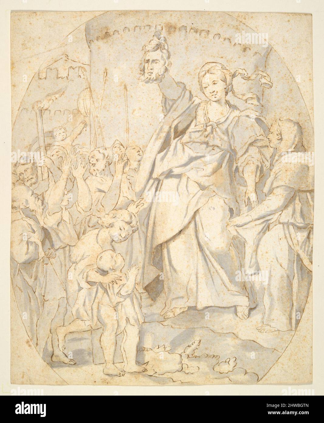 Giuditta con il capo di Holofernes. Artista, copia dopo: Domenichino (Domenico Zampieri), italiano, 1581–1641 Foto Stock