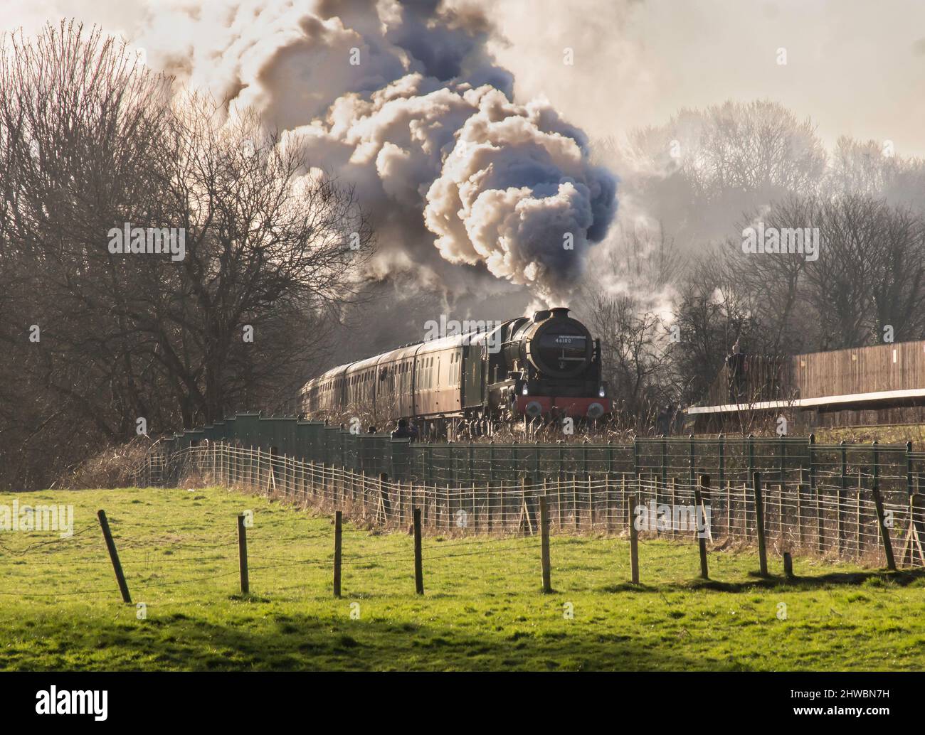 LMS 4-6-0 Royal Scot Class 6100 Royal Scot sulla East Lancs Railway vicino Bury Foto Stock