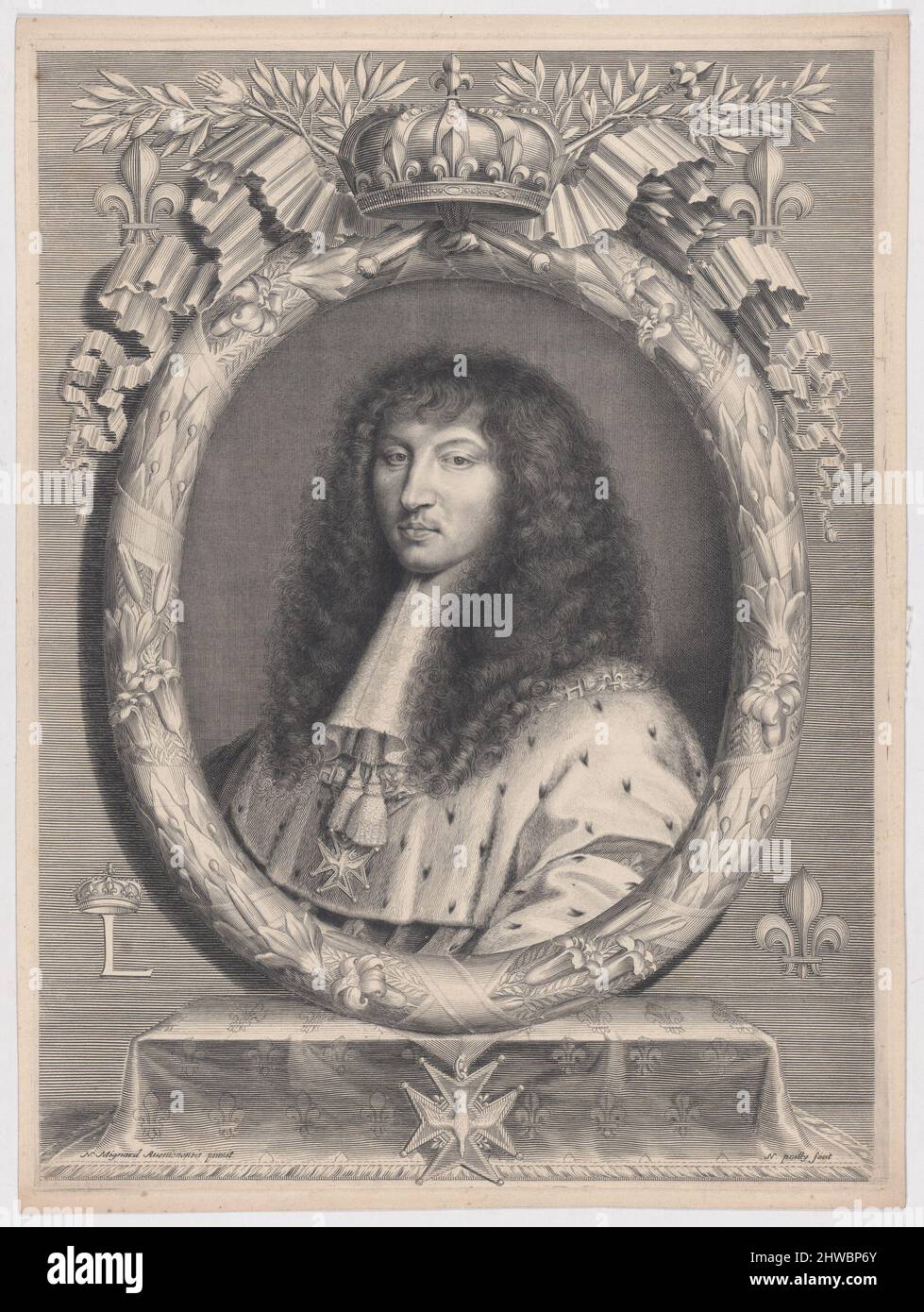 Luigi XIV Artist: Pouilly, FrenchAfter: Nicolas Mignard, French, 1606–1668 Foto Stock