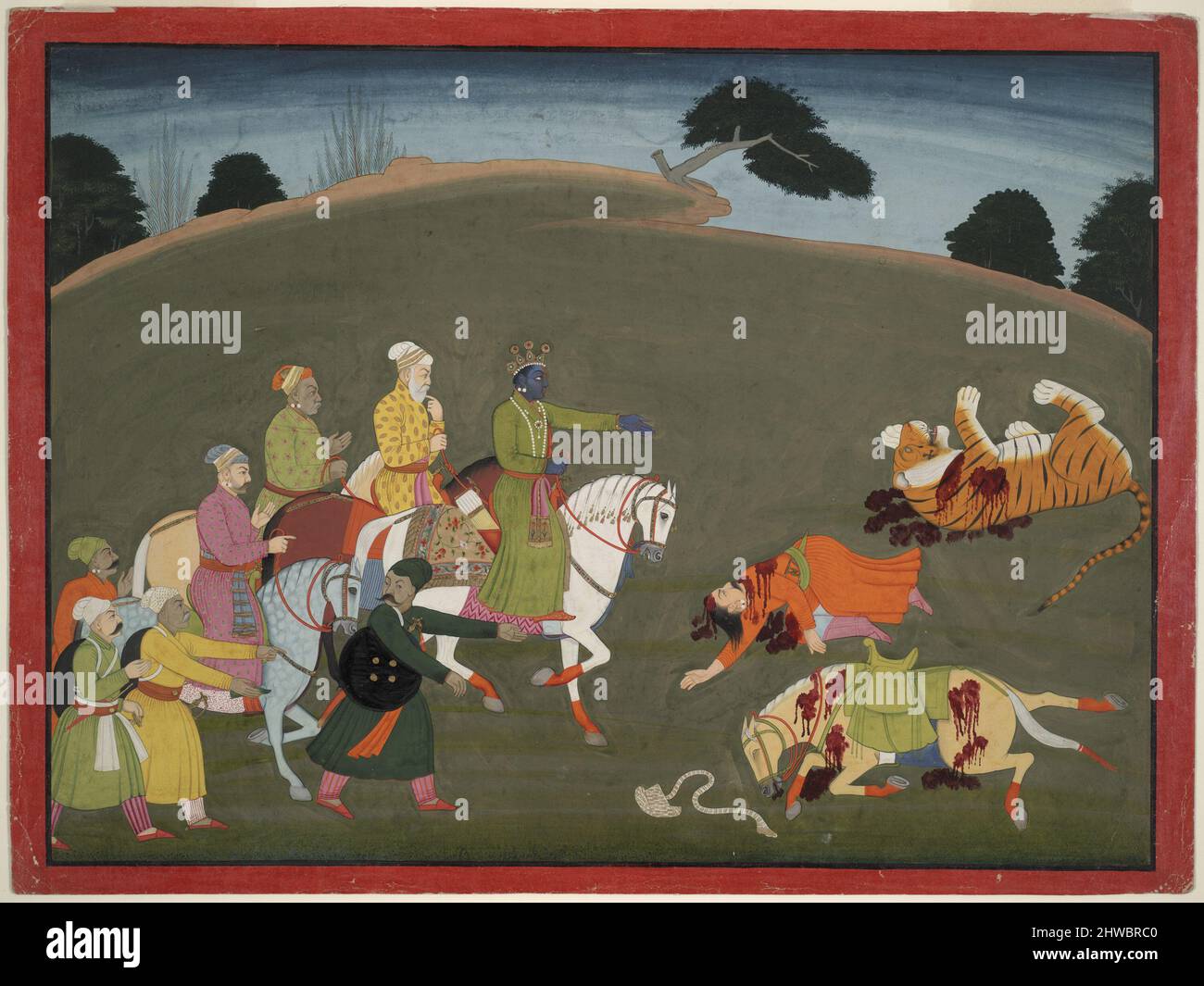 Krishna dichiara la sua innocenza, un'illustrazione del libro 10 di una serie Bhagavata Purana Foto Stock