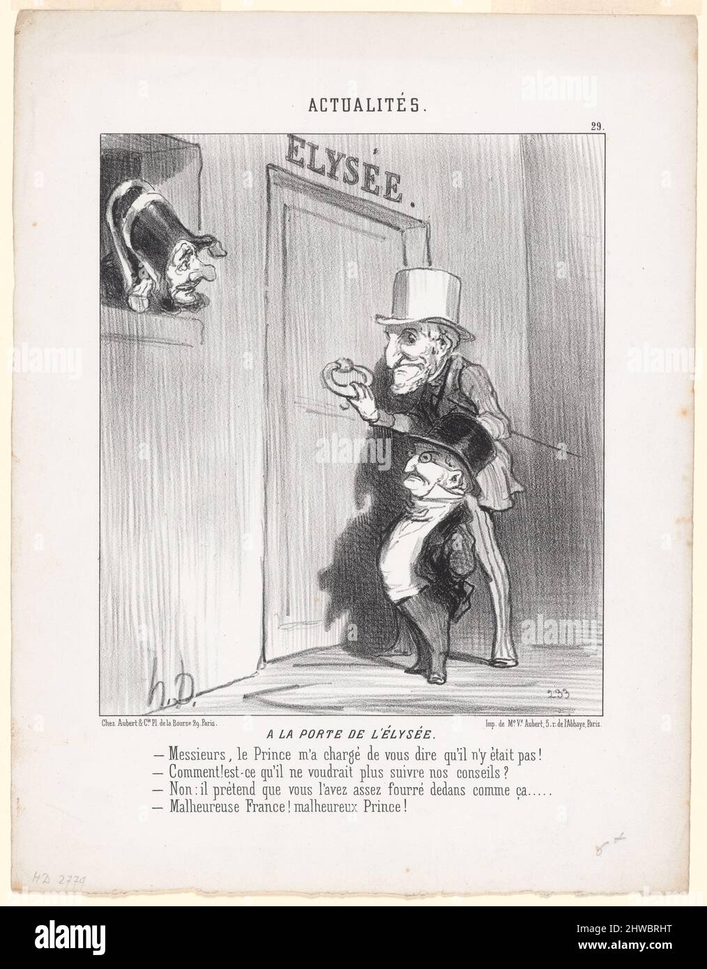 A la porte de l'Elysee. Artista: Honoré Daumier, francese, 1808–1879 Foto Stock