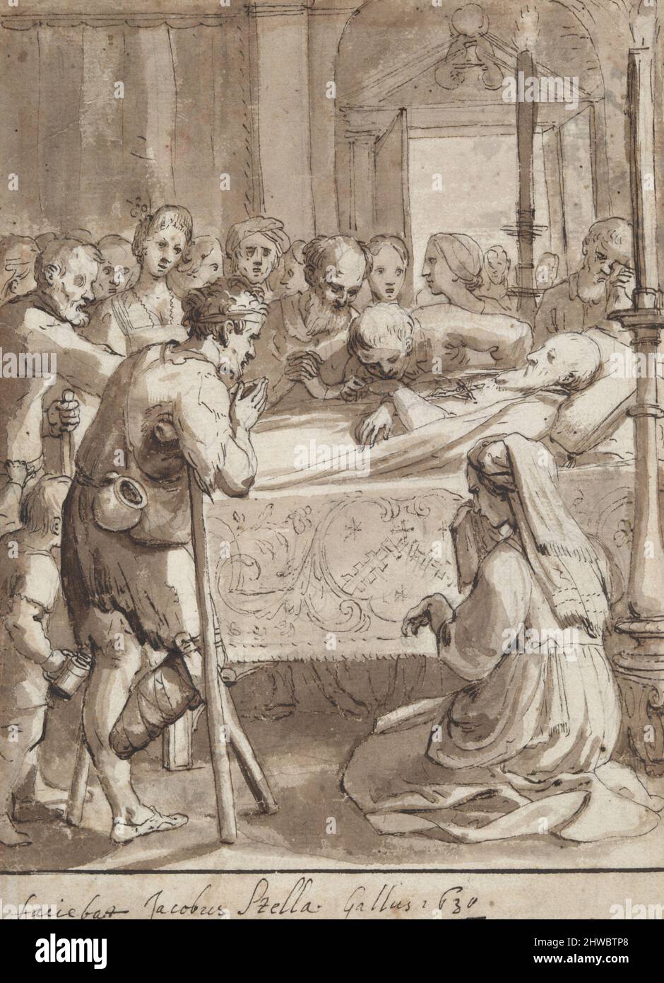 St. Philip visita un ospedale. Artista: Jacques Stella, francese, 1596–1657 Foto Stock