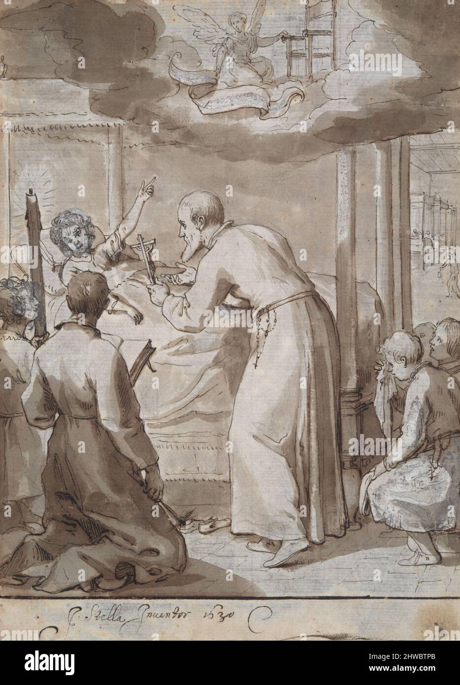 St. Philip visita un ospedale. Artista: Jacques Stella, francese, 1596–1657 Foto Stock