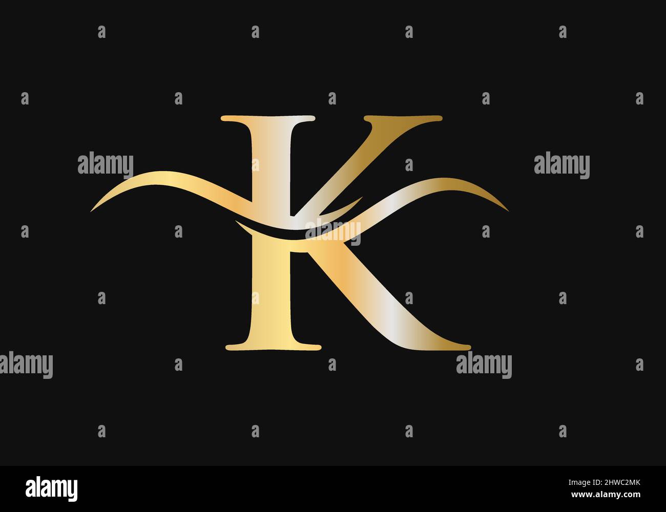 Logo K per la vostra azienda. Logo con lettera K. Logo K per il branding di lusso Illustrazione Vettoriale