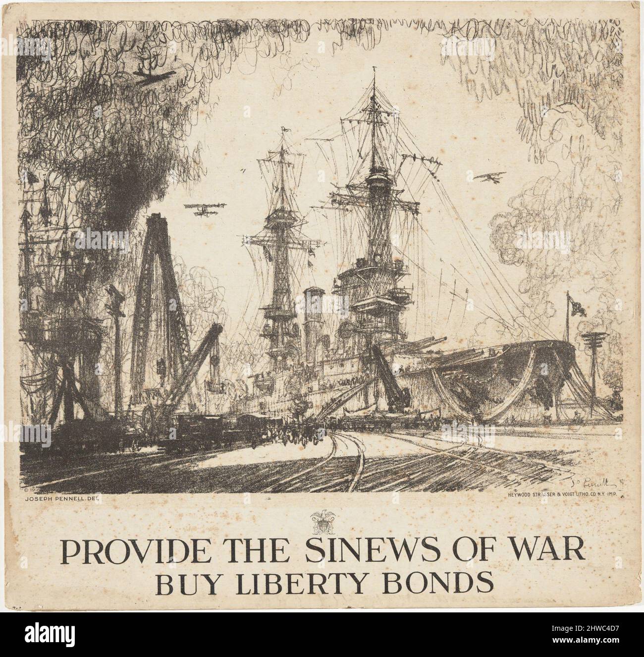 Fornire i sinews della guerra, Buy Liberty bond. Artista: Joseph Pennell, americano, 1857–1926 Foto Stock