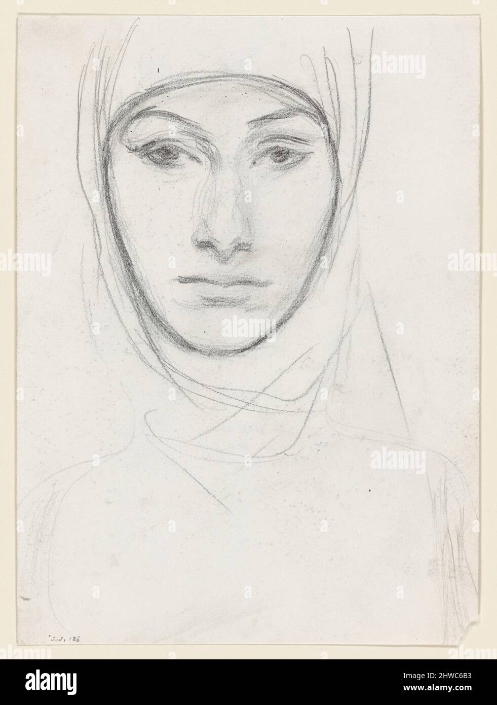 Testa di una donna. Artista: John Singer Sargent, americano, nato in Italia, 1856–1925, LL.D. 1916 Foto Stock