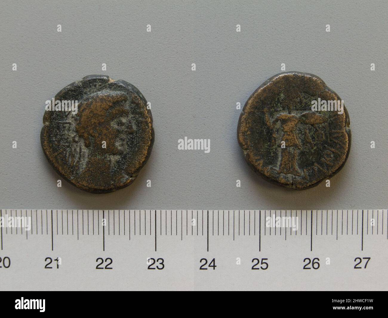 Moneta di Augusto, imperatore di Roma dalla Tessaglia. Regnante: Augusto, Imperatore di Roma, 63 a.C.-d.C. 14, ha regolato 27 a.C.-d.C. 14 Mint: Tessaglia artista: Sconosciuto Foto Stock