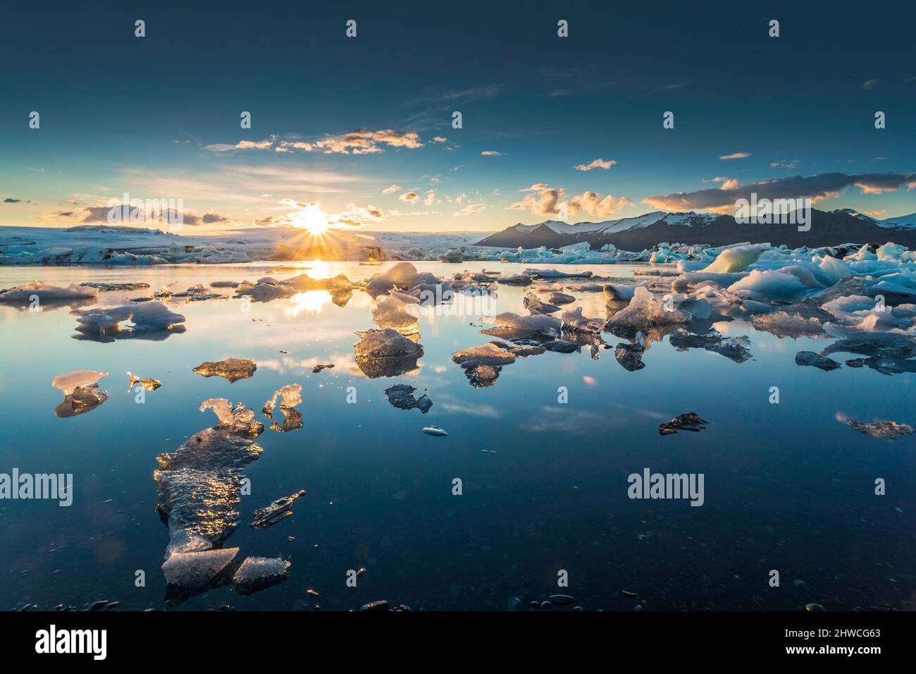 L'incredibile Jokulsarlon Glaciar Laguna Foto Stock