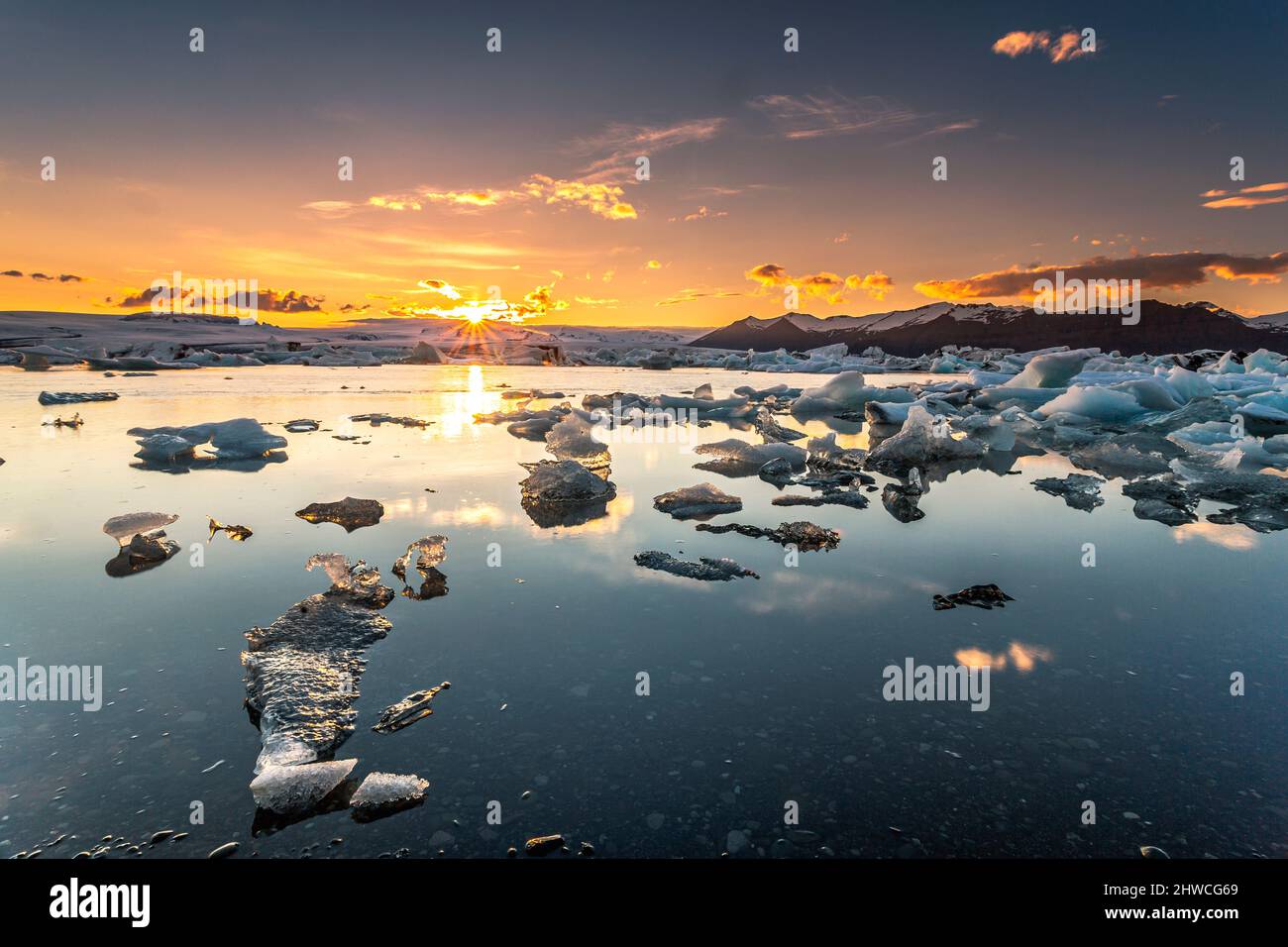 L'incredibile Jokulsarlon Glaciar Laguna Foto Stock