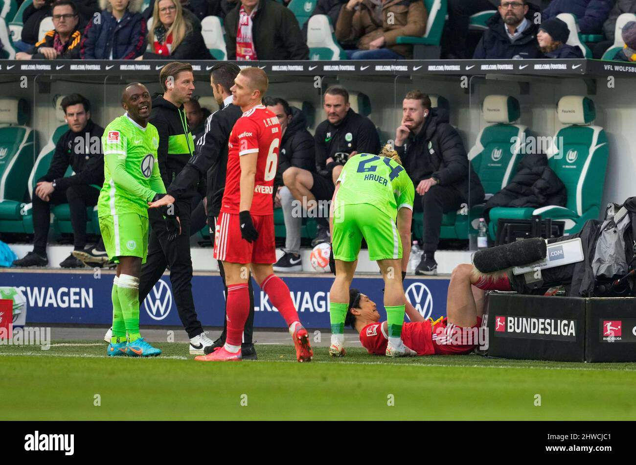 Wolfsburg, Germania, 5 marzo 2022: Genki Haraguchi dell'Unione di Berlino durante Wolfsburg contro Union Berlin, Bundesliga, alla Volkswagen Arena. Prezzo Kim/CSM. Foto Stock