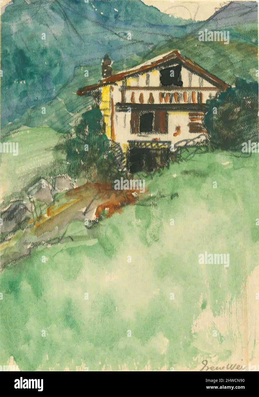 Una casa basca, i Pirenei. Artista: Irene Weir, americano, 1863–1944, B.F.A. 1906 Foto Stock