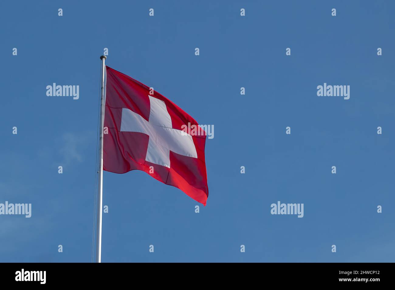 Bandiera svizzera - bandiera nazionale della Svizzera Foto Stock