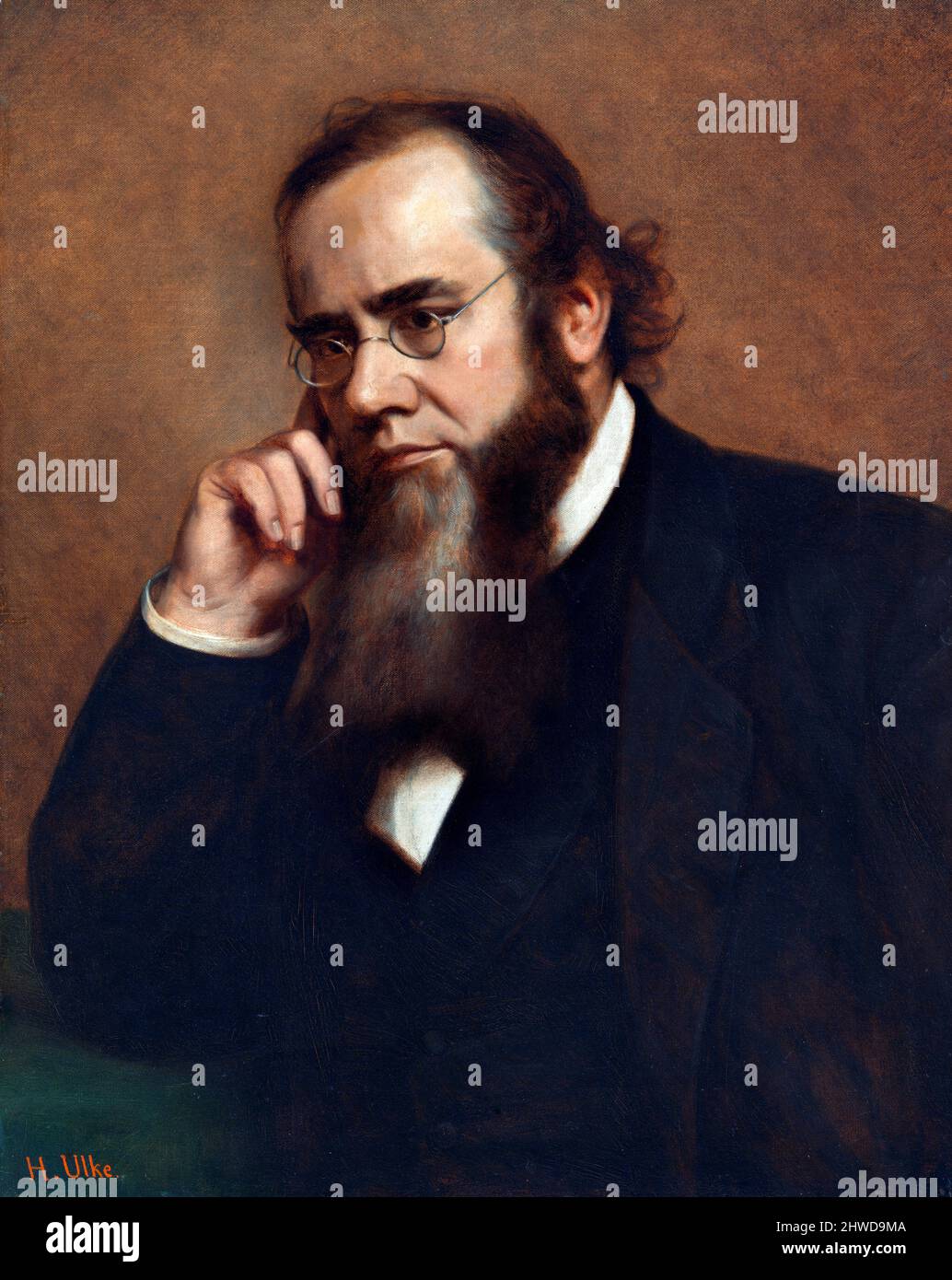 Ritratto del Segretario di guerra degli Stati Uniti nell'amministrazione Lincoln, Edwin McMasters Stanton (1814-1869) di Henry Ulke, petrolio su tela, 1872 Foto Stock