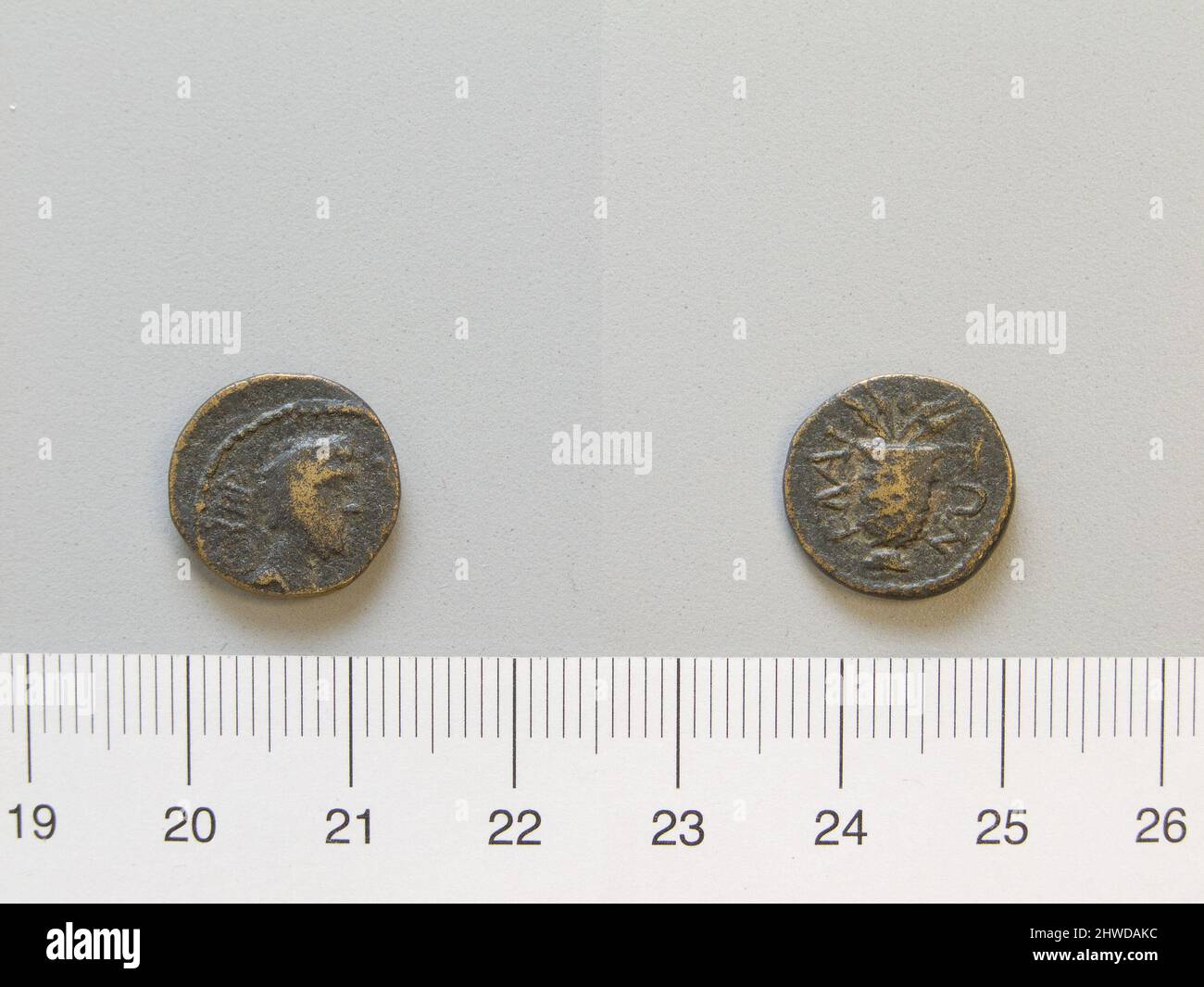 Moneta di Lucius Verus, Co imperatore di Roma da Elea. Regnante: Lucius Verus, Imperatore di Roma, A.D. 130–169, regnò 161–69 Mint: Elea Foto Stock