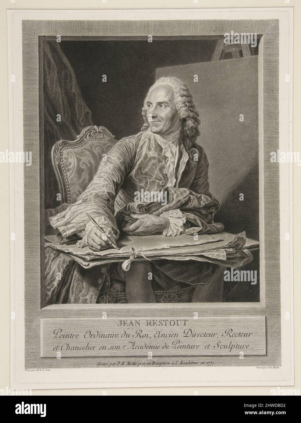 Jean Restout il giovane. Artista: Pierre Etienne Moitte, francese, 1722–1780 Foto Stock