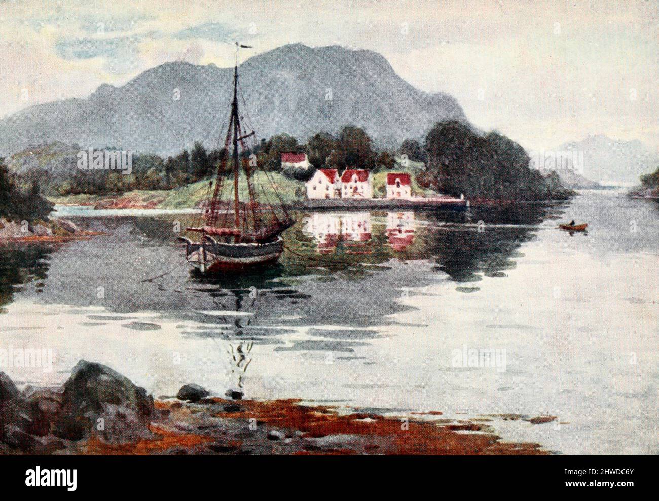 Godosund, Hardanger Fjord, Norvegia, circa 1900 Foto Stock