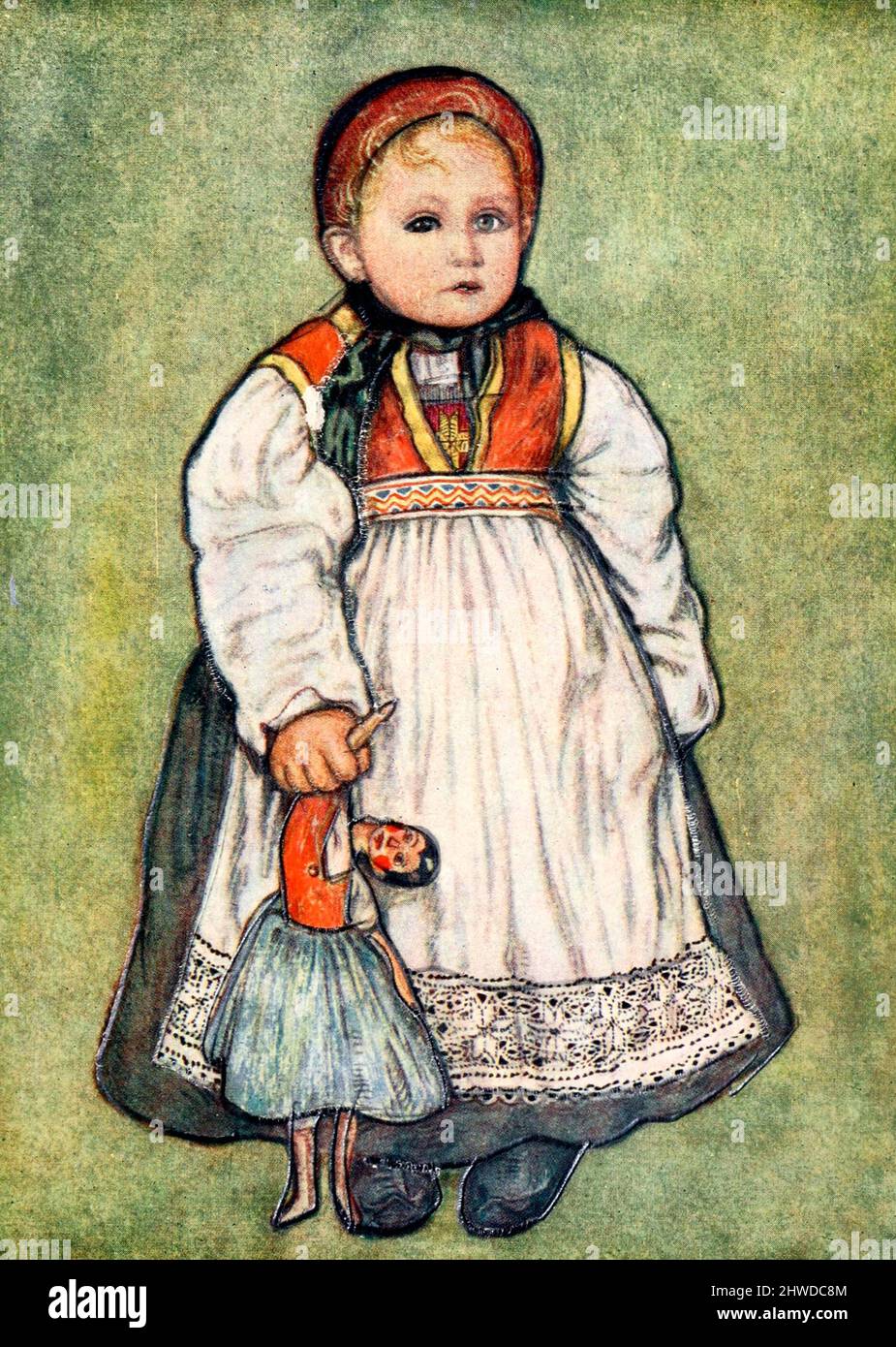 Un bambino di Telemarken, Norvegia, circa 1900 Foto Stock