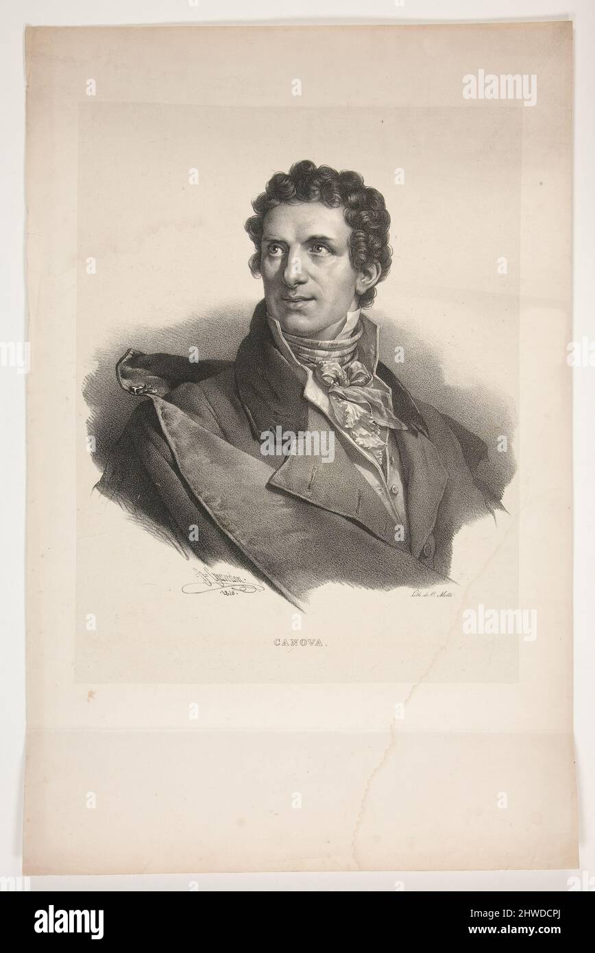 Ritratto di Antonio Canova. Artista: Henri Grevedon, francese, 1776–1860After: Charles Étienne Pierre Motte, francese, 1785–1836 Foto Stock