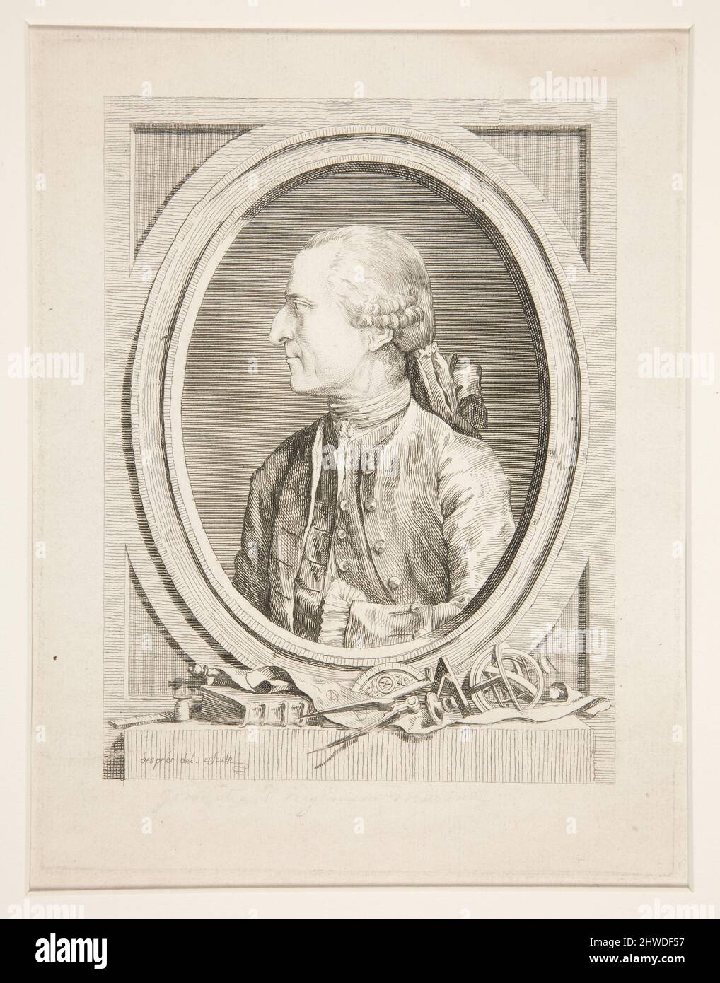 Ritratto di Antoine de Chésie. Artista: Louis-Jean Desprez, francese, 1743–1804 Foto Stock