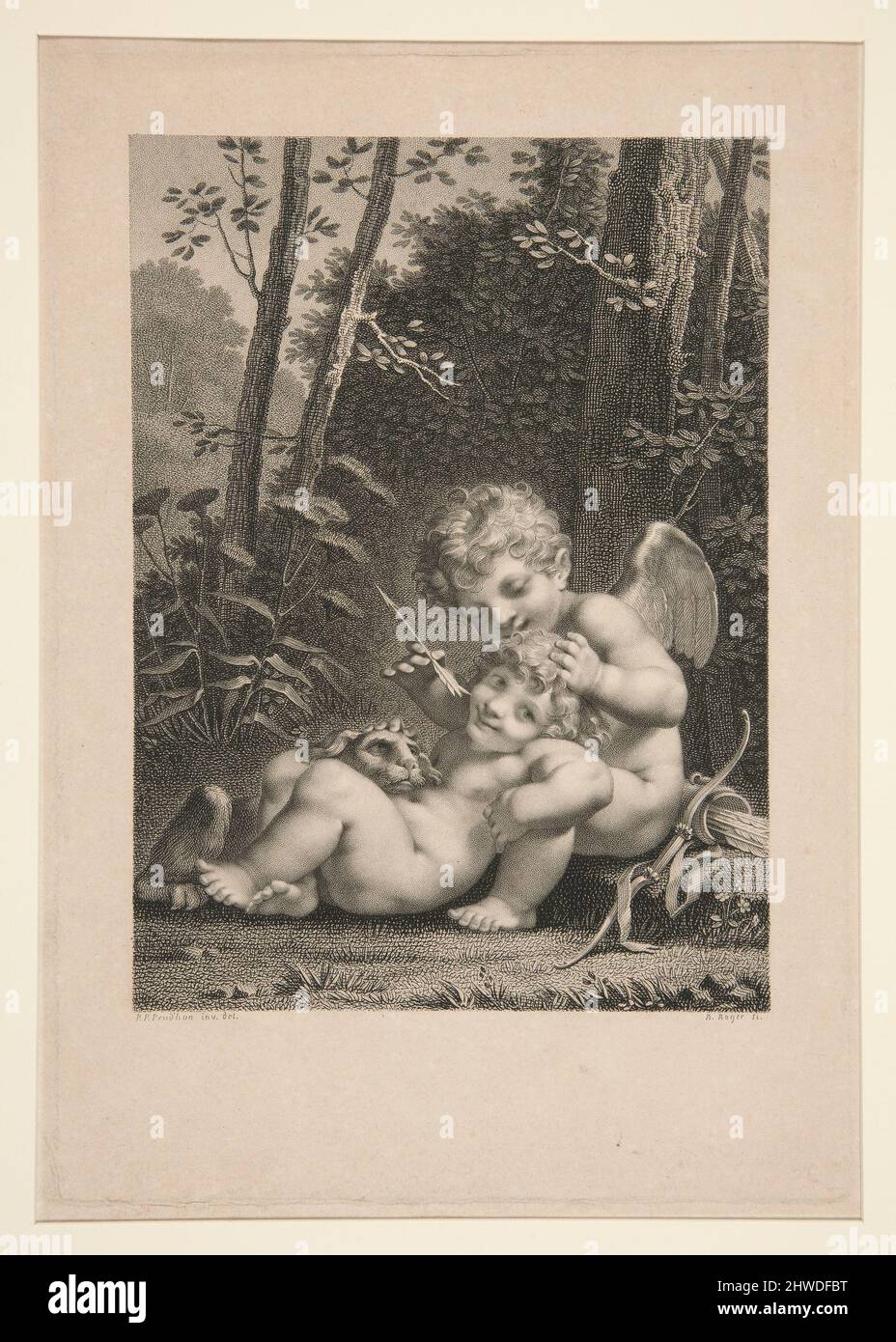 La Caresse. Artista: Barthelemy Joseph Fulcran Roger, francese, 1767–1841 Foto Stock