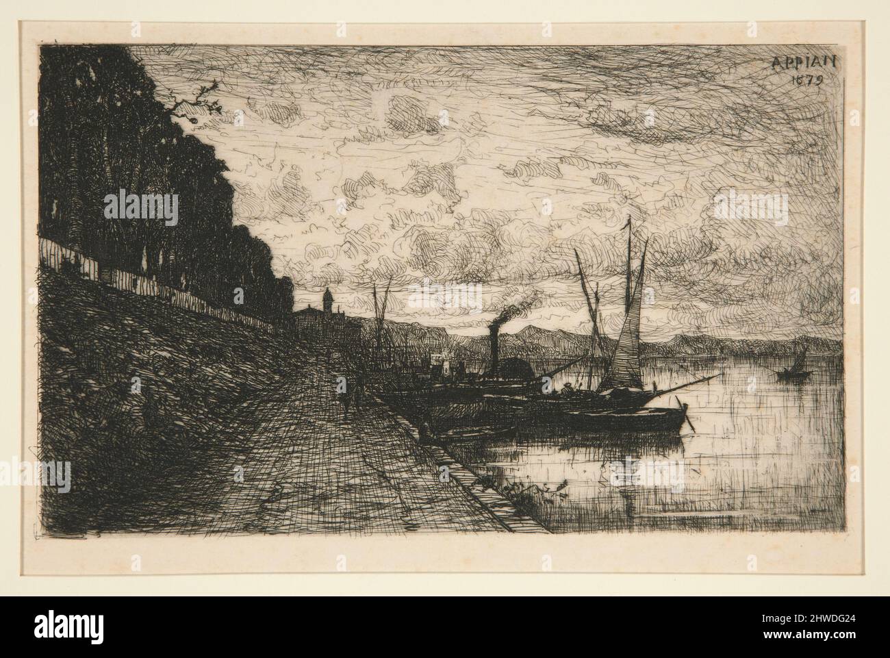 Dintorni di Lione. Artista: Adolphe Appia, Francese, 1819–1898 Foto Stock