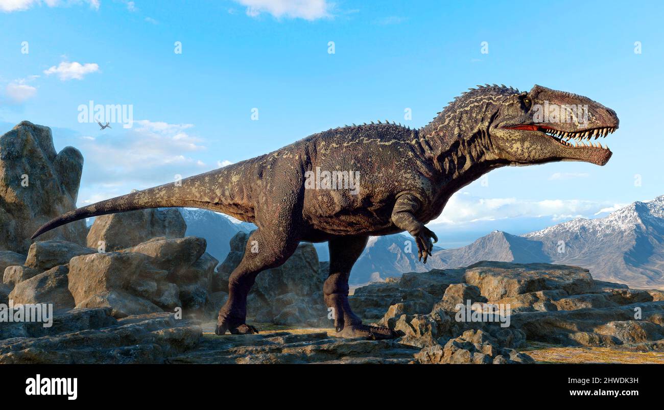 Giganotosaurus di epoca cretacea 3D Foto Stock