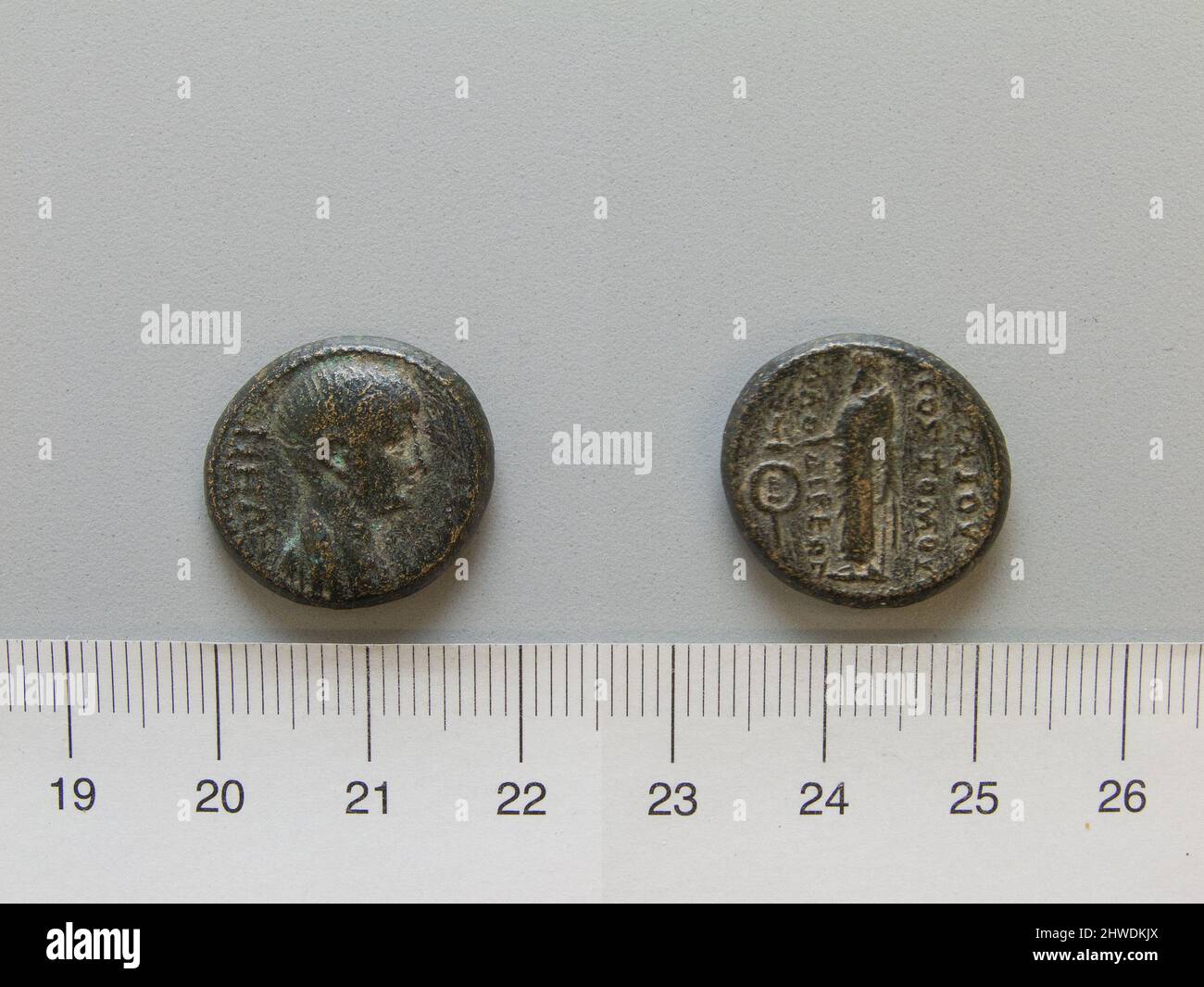 Moneta di Nerone, imperatore di Roma da Eumeneia. Regnante: Nerone, Imperatore di Roma, Romano, A.D. 37–68, regnò A.D. 54–68 Mint: Eumeneia artista: Sconosciuto Foto Stock