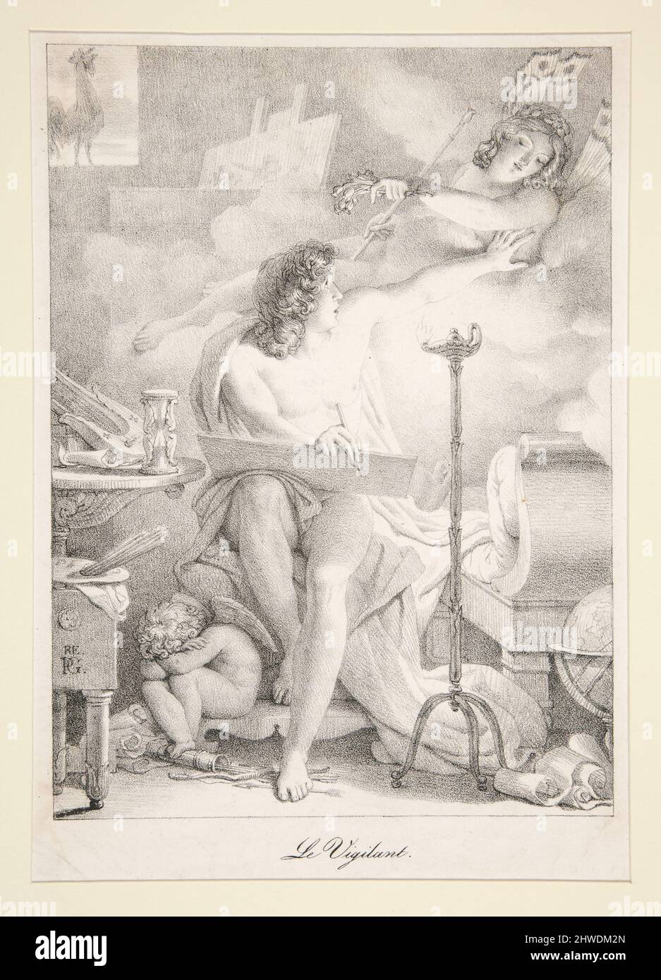 Le Vigilant. Artista: Pierre-Narcisse Guérin, francese, 1774–1833 Foto Stock