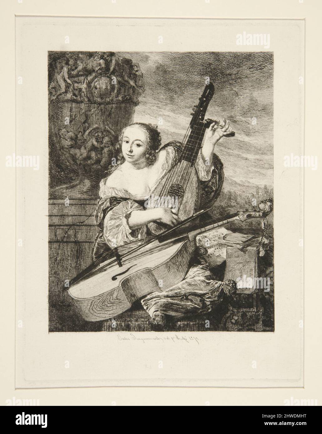 Il musicista. Artista: Jules Ferdinand Jacquemart, francese, 1837–1880After: Bartholomeus van der Helst, olandese, 1613–1670 Foto Stock