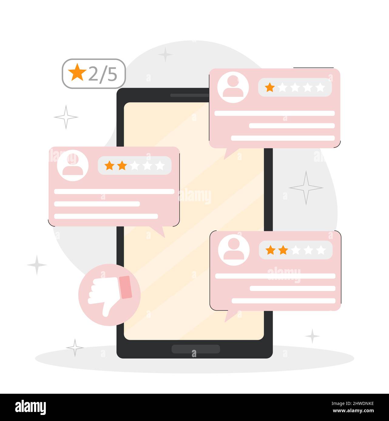 Cattivo concetto astratto di revisione Illustrazione Vettoriale