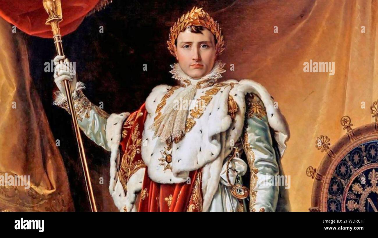 NAPOLEONE BONAPARTE (1769-1821) leader politico e militare francese nella sua coronazione vesti nel i805 dipinta da Francesco Gerard Foto Stock