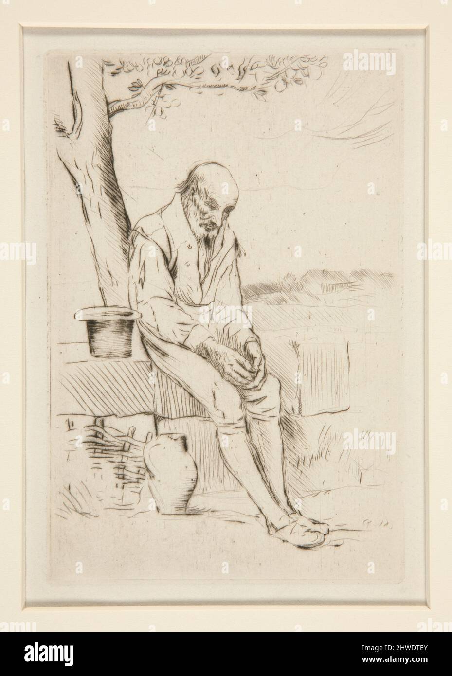 Depuis ce Temps-la (Bonhomme Misere) (da quel tempo (uomo miserabile)). Artista: Alphonse Legros, francese, 1837–1911 Foto Stock