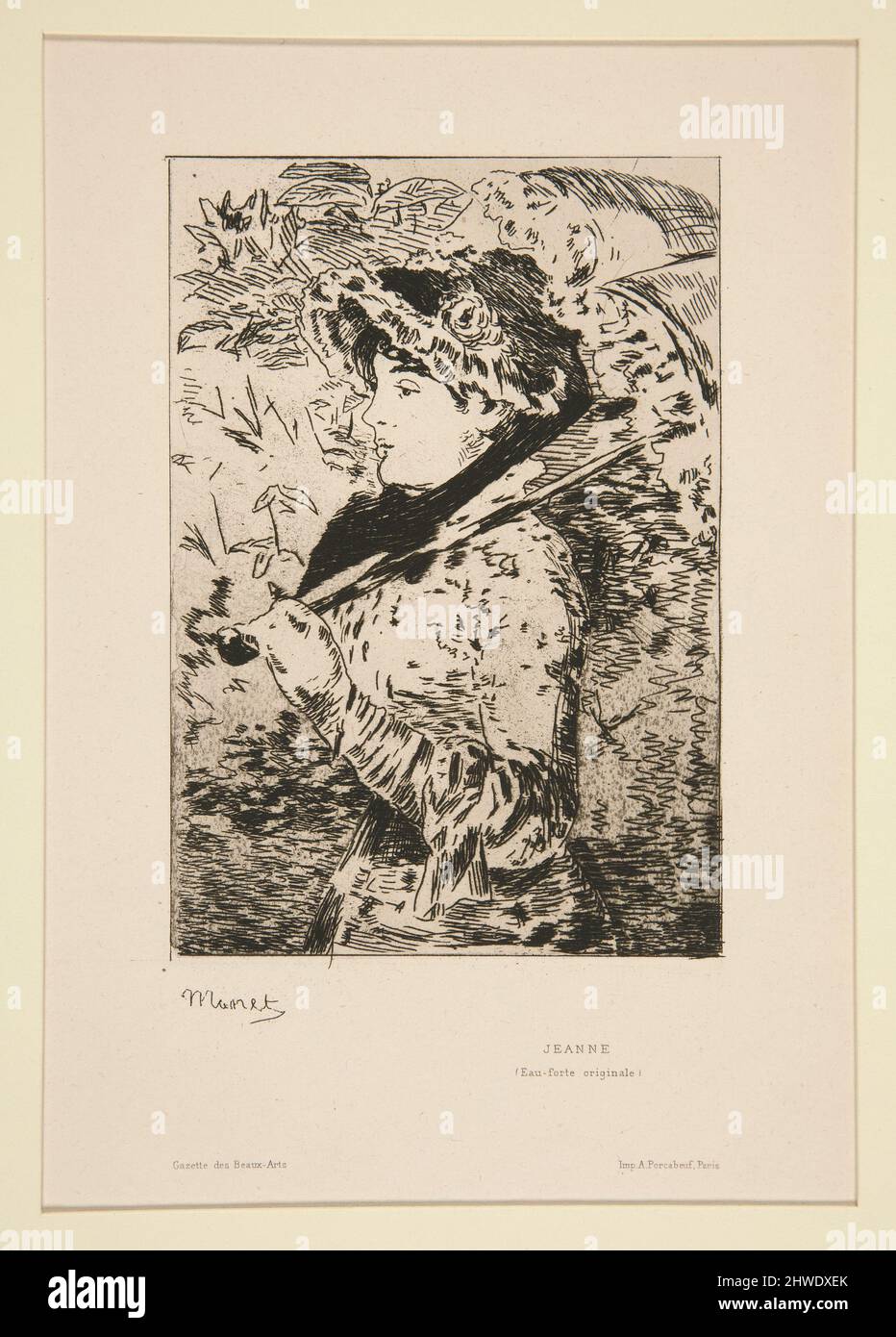 Jeanne: Le printemps (primavera), dalla Gazette des Beaux-Arts. Artista: Édouard Manet, francese, 1832–1883 Foto Stock