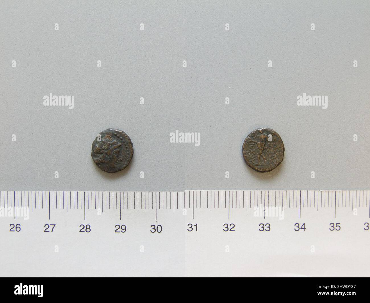 Moneta di Antioco III, Re Seleucido. Regnante: Antiochus III, re di Siria, ca. 241–187 a.C., regnò 222–187 a.C. artista: Sconosciuto Foto Stock