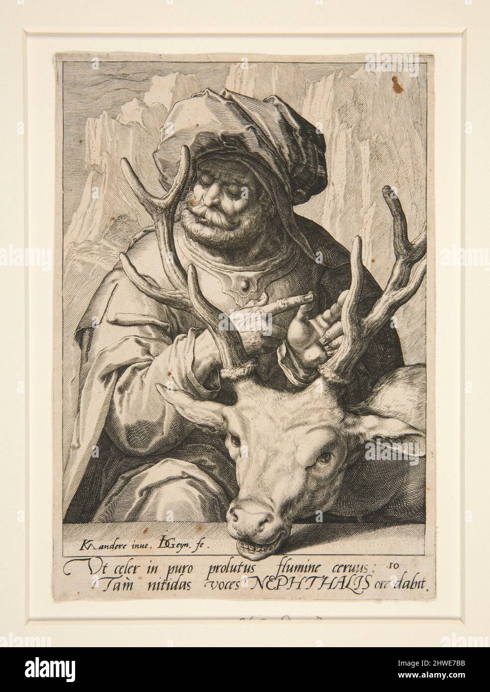 Nafthali, dei dodici figli di Davide, set di 12 stampe dopo van Mander. Incisore: Jacques de Gheyn II, olandese, 1565–1629After: Karel van Mander i, olandese, 1548–1606 Foto Stock