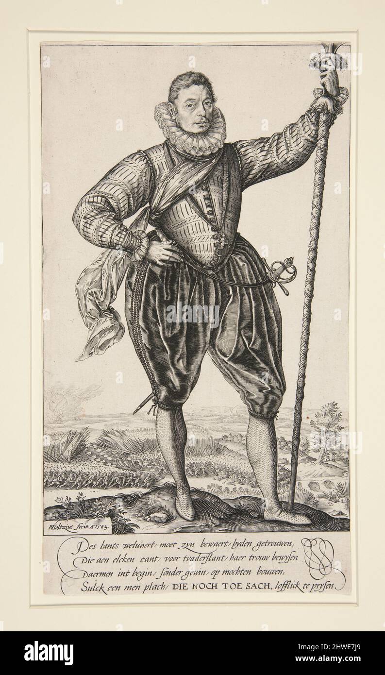 Gerrit de Jong (o Pike portatore in piedi). Artista: Hendrick Goltzius, olandese, 1558–1617 Foto Stock