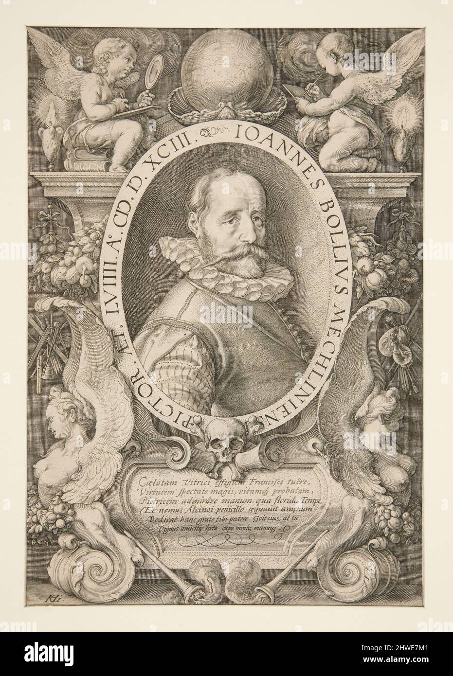 Ritratto di Hans Bol. Artista: Hendrick Goltzius, olandese, 1558–1617 Foto Stock