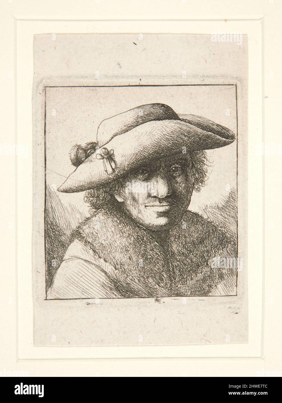Ritratto di uomo con cappello. Artista, scuola di: Rembrandt (Rembrandt van  Rijn), olandese, 1606–1669 Foto stock - Alamy