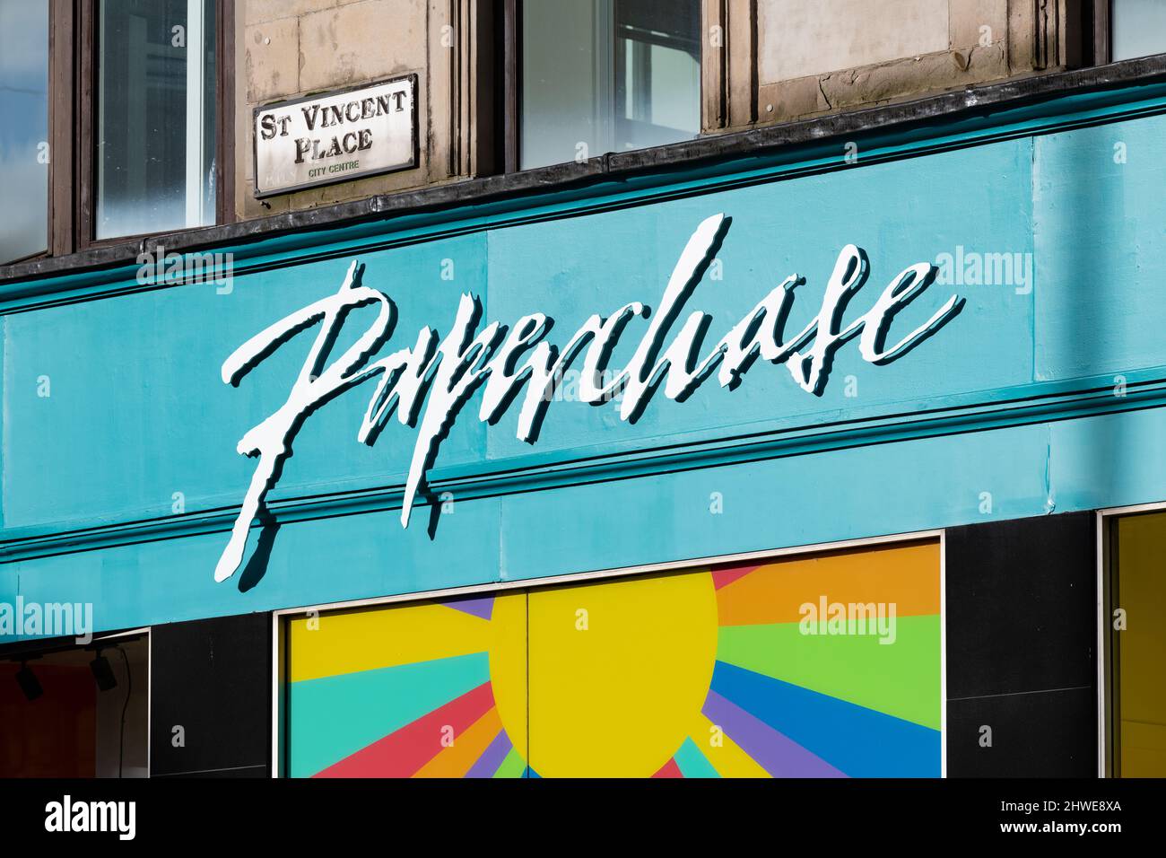 Insegna negozio Paperchase, Regno Unito Foto Stock